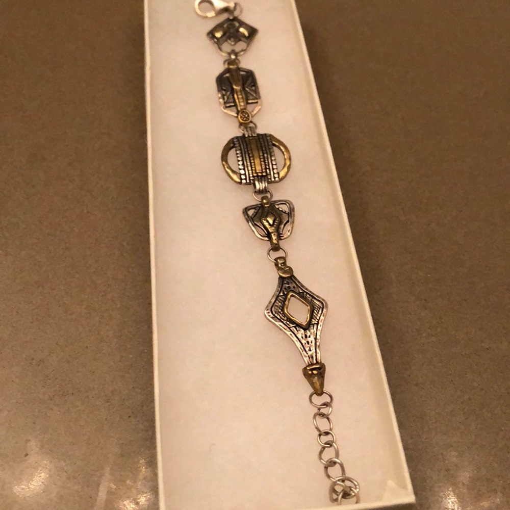 Silpada silver gold charm bracelet
